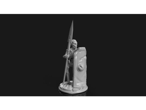 living bones long spear tower shield toy game accessories 28mm dnd dungeons dragons miniature miniatures skeleton wargame wargames wargaming 3d print model - Mito3D