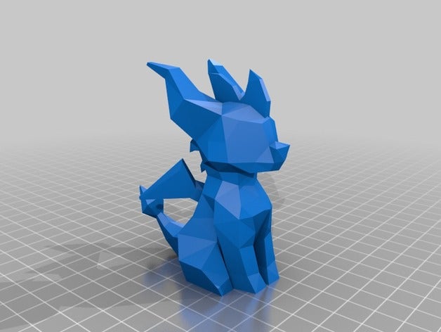 pequena spyro esculturas dragão lowpoly 3D print model - Mito3D