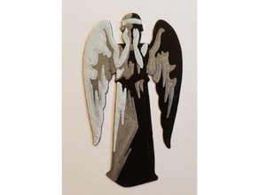 llorando ángel calcomanía 2d art weepingangel 3d print model - Mito3D