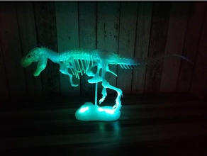 t-rex esqueleto de la base del espacio 5x5mm leds uno esp32 las esculturas esp8266 led rgb transparente filamento trex 3d print model - Mito3D