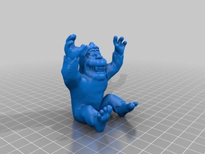 yeti sentado braços para cima criaturas 3d print model - Mito3D