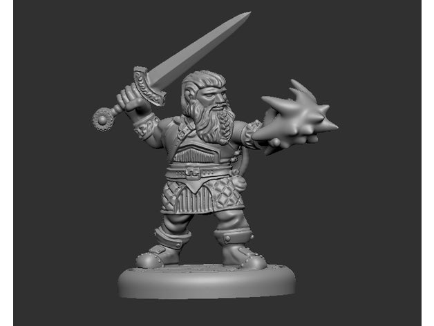 tal dwarven eldritch knight toys games 28mm boardgame boardgames dnd miniature dwarves fantasy 3D print model - Mito3D