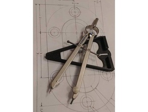 compass cover engineering art cad circle draft drafting table pen protractor case sketch sketching 3d print model - Mito3D
