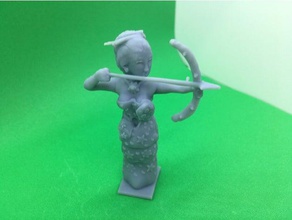 natasha human rogue wielding bow games dnd dress lady 3d print model - Mito3D