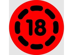 18 Film Altersgrenze logo Zeichen logos 18ys Inhalt eightteen film Mond Bewegung Bild Bewertung 3d print model - Mito3D