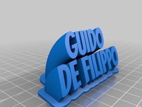 my customized sweeping 2-line name plat office 3d print model - Mito3D