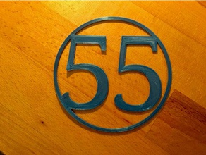 55 sign 2d art 3d print model - Mito3D