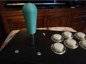 europea batstick de bricolaje jostick joystick mame retropie 3d print model - Mito3D
