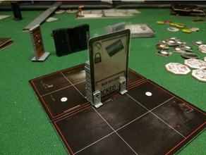 door can open close card holder resident evil games 28mm miniature 3d print model - Mito3D