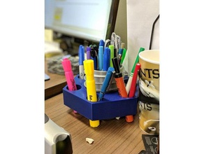nut-bolt pen holder sculptures desk organizer toy fidgetspinner fidget spinner hex nut pencilholder pencil 3d print model - Mito3D