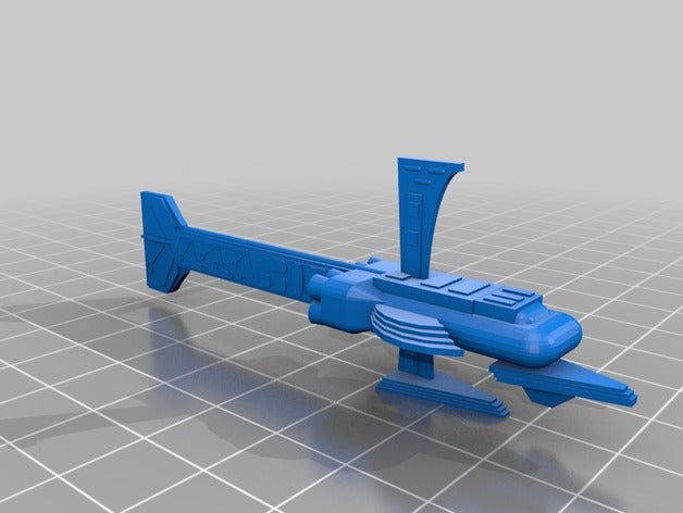 necron scythe class harvester 3d printing battlefleet gothic 3D print model - Mito3D