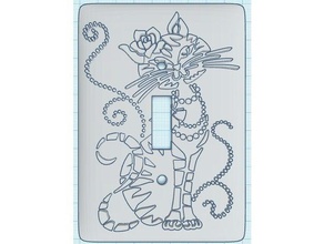 kedi switchplate 3d baskı 3d print model - Mito3D
