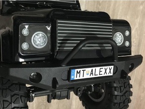 license plate holder eu size 110 rc crawler vehicles axial car rock rgt cruiser scx10 3d print model - Mito3D