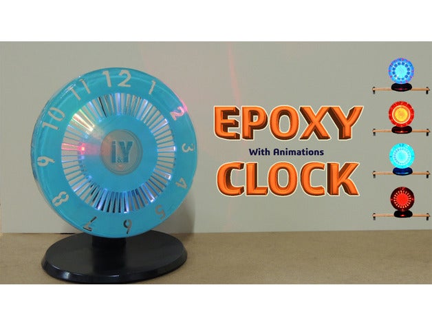 Epoxidharz led-Uhr 3d drucken 3d-Drucker 3d-drucken 3d-slash arduino rgb Wand-Uhr Uhr 3D print model - Mito3D