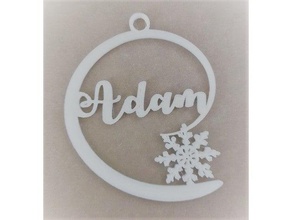 adam adorno adán vacaciones copo de nieve 3d print model - Mito3D