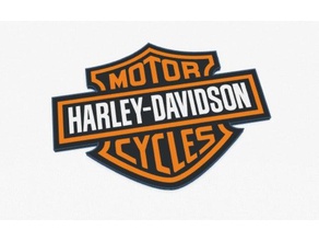 harley davidson logotipo multi-extrusão 3d impressão testes moto chaveiro o motor motocicleta redjiprint 3d print model - Mito3D