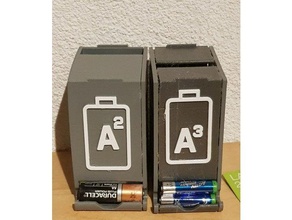 batterie distributeur 36x aaa empilables séparer les plaques latérales plus facile de poignée trous montage outil titulaires boîtes 3d print model - Mito3D