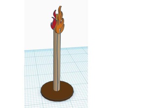 standing torch flames 3d printing 3d print model - Mito3D