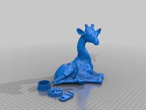jirafa banco a los animales de la moneda dinero juguete 3d print model - Mito3D
