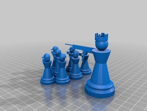 pawn mafia 3d printing chess gun 3d print model - Mito3D