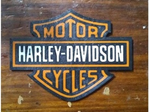 a harley-davidson logotipo da multi-cor de impressão 2d arte motocicleta multicolor 3d print model - Mito3D