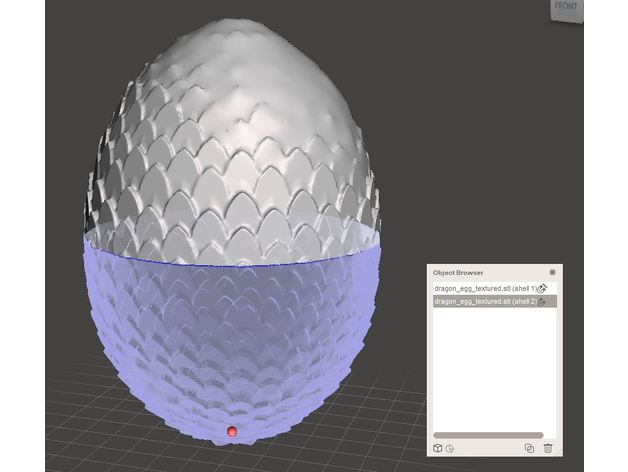 ovo de dragão, cortados ao meio modelos 3D print model - Mito3D