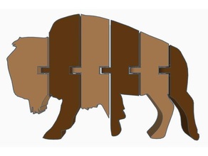 flexi bison Tiere artikuliert buffalo dual-extruder dual-extrusion flexibel polymathic drucken Ort Spielzeug 3d print model - Mito3D