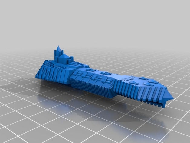 armada imperial cardenal de la clase crucero batalla 3d impresión battlefleet gothic 3D print model - Mito3D