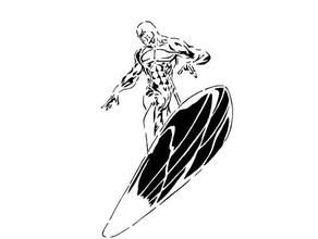 silver surfer pochoir 2d art marvel 3d print model - Mito3D