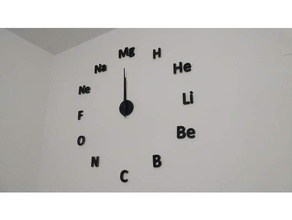 kimyasal elementler saat dekor kimya molekül periyodik tablo duvar saati 3d print model - Mito3D