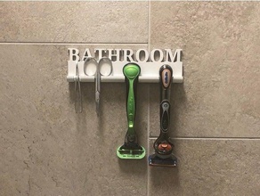 ducha afeitadora titular cuarto de baño accesorios percha máquina afeitar la pared soporte 3d print model - Mito3D