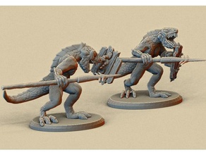 lizard men 28mm creatures dungeons dragons fantasy lizardfolk lizardmen warhammer 3d print model - Mito3D