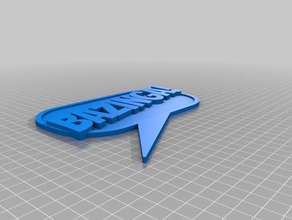 bazinga çizgi işareti sanat konuşma balonu 3d print model - Mito3D