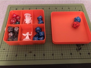 simple d&d 2 mini 10+ dice box tray lid games customized miniature 3d print model - Mito3D