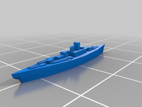 simplyfied bismarck axis allies toy game accessories boardgame simple 3d print model - Mito3D
