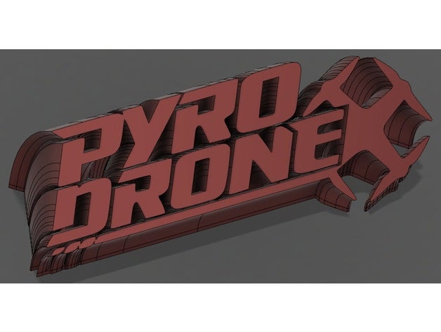 pyrodrone logo sculptures dcl drl multigp quadricoptère 3D print model - Mito3D