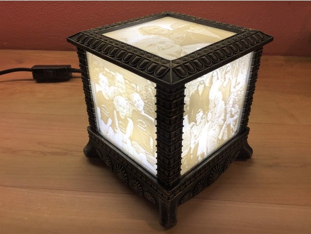 gótico lithophane luz decoração lâmpada lanterna lithopane caixa litophane 3D print model - Mito3D