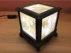 gothic lithophane light decor lamp lantern lithopane box litophane 3d print model - Mito3D