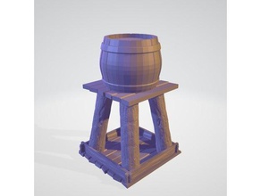 basic wooden water tower wargamingrpgs games dungeon dungeons dragons dnd terrain pathfinder rpg aid game miniature prop scatter tabletop model wargame wargames wargaming 3d print model - Mito3D
