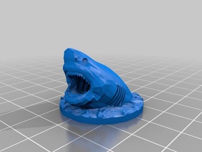 shark under water attack games 28mm dnd miniature dungeons dragons 3d print model - Mito3D