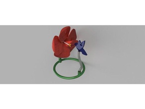 beija-flor de hibisco esculturas a arte flor amor natureza vida selvagem 3d print model - Mito3D