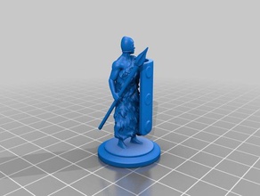 sumerian warrior 3 people anatomy armor armored defense dnd fantasy fighter figure human kinfe knife male men sculpture shield 3d print model - Mito3D