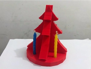 christmas tree candles holder household decoration pla red 3d print model - Mito3D