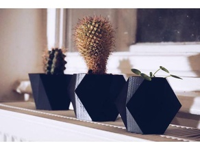geometry flower pots outdoor garden flowerpot plant pot 3d print model - Mito3D