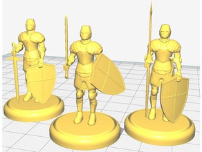 knights swords shields spears toys games 28mm 28mmscale crusader dnd miniature longsword medieval tabletop gaming wargame wargames wargaming 3d print model - Mito3D