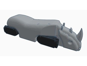 mobili rhino a doppia estrusione animali articolato doppio estrusore flexi flessibile eclettica due colori 3d print model - Mito3D