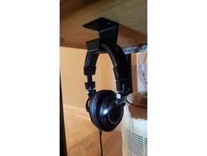hanging headphone stand mount under desk organization organizer headphones hanger holder 3d print model - Mito3D