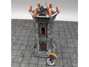 openforge elfe noir, sentinelle de la tour jouet jeu accessoires 28mm le mdn donjons dragons miniature nsfw pathfinder rpg dessus table terrain wargaming warhammer 3d print model - Mito3D