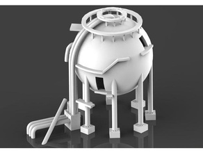 Rost dome, sphere tank-monument Gebäude Strukturen Spiel Modell Gelände 3d print model - Mito3D