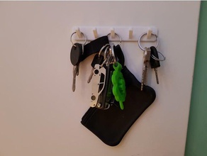 semplice portachiavi 5 rastrello famiglia keychain catena chiave 3d print model - Mito3D